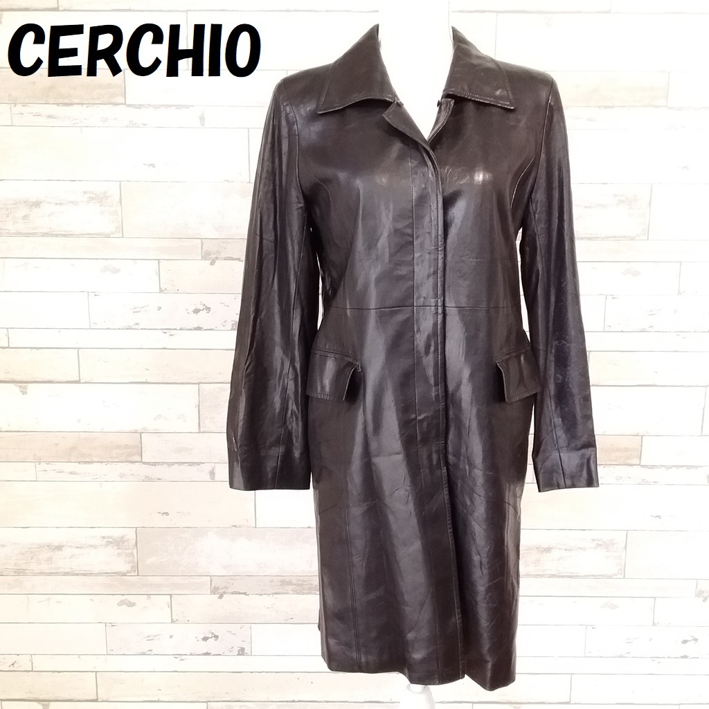 人気】CERCHIO/セルッチオ フェイクレザー 比翼 ステンカラーコート