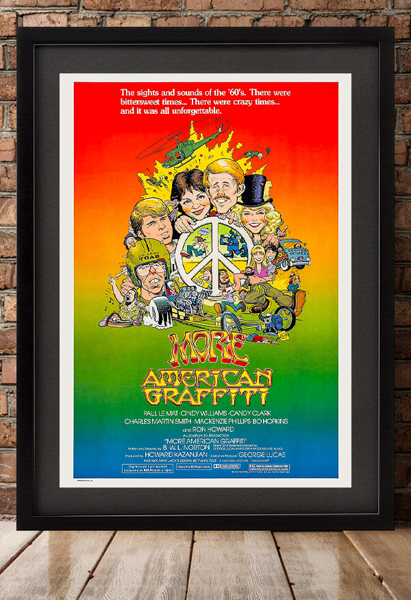 US版ポスター『アメリカン・グラフィティ2』（More American Graffiti）★アメグラ/メルズ・ドライブイン/60's/ウルフマン・ジャック_額は付属しません