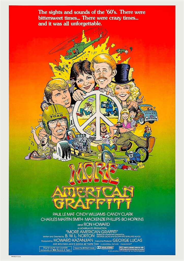 US版ポスター『アメリカン・グラフィティ2』（More American Graffiti）★アメグラ/メルズ・ドライブイン/60's/ウルフマン・ジャック_420×297mm（A3)