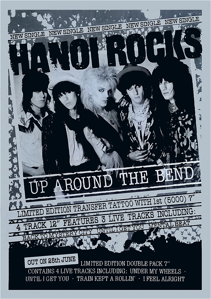  poster * is noi* lock s(Hanoi Rocks)1984 EP promo poster * Michael * Monroe / Anne ti* mccoy / gram lock 