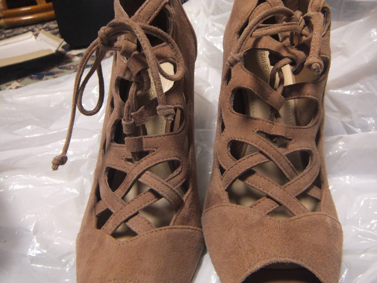 美品 ストロベリーフィールズ 日本製 23cm サンダル ブーティー パンプス 靴 本革レザー 管理H_画像7