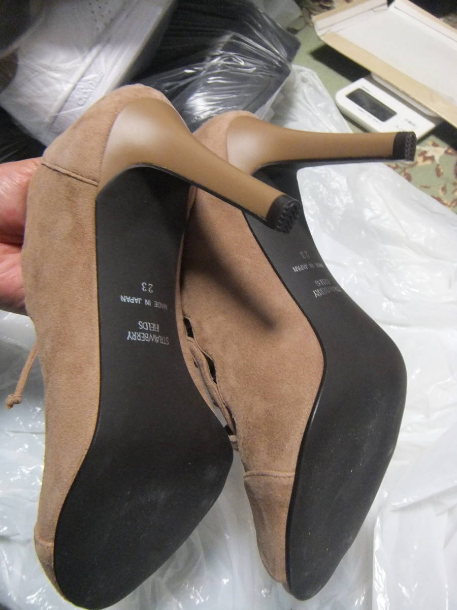 美品 ストロベリーフィールズ 日本製 23cm サンダル ブーティー パンプス 靴 本革レザー 管理H_画像4
