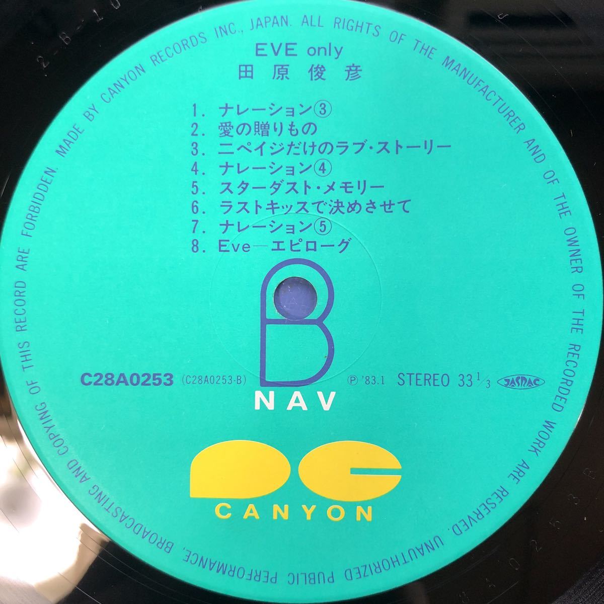 田原俊彦 Feb.14th’83 EVE only 特典ポスター付 帯付LP レコード 5点以上落札で送料無料J_画像4