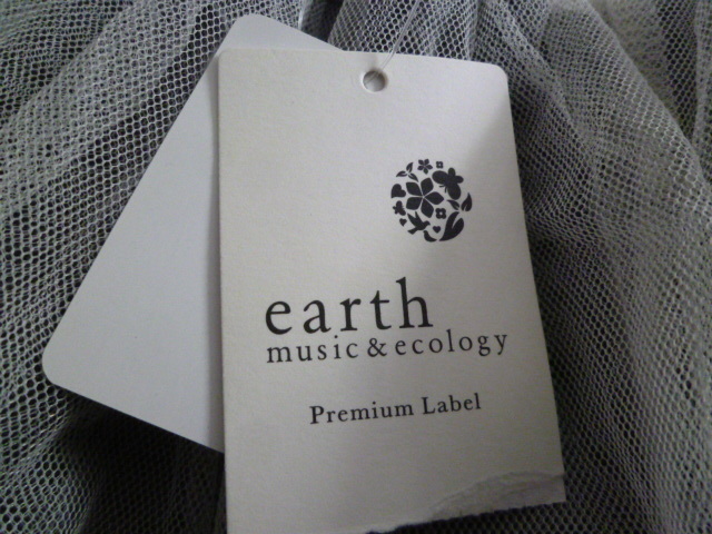 【新品】earth music&ecology/アースミュージック＆エコロジー△白×グレー格子チュールスカートＦ/ホワイトロングクロスカンパニー△SK126_画像5