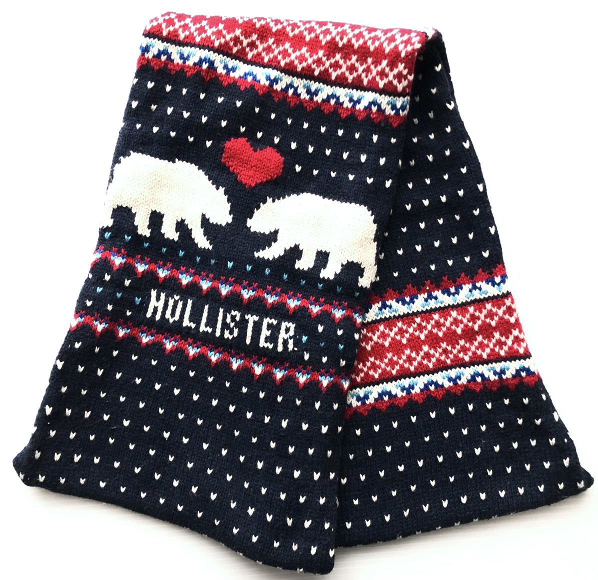  Hollister шарф снуд muffler снег рисунок nordic рисунок вязаный белый Bear - snow рисунок HOLLISTER.3809