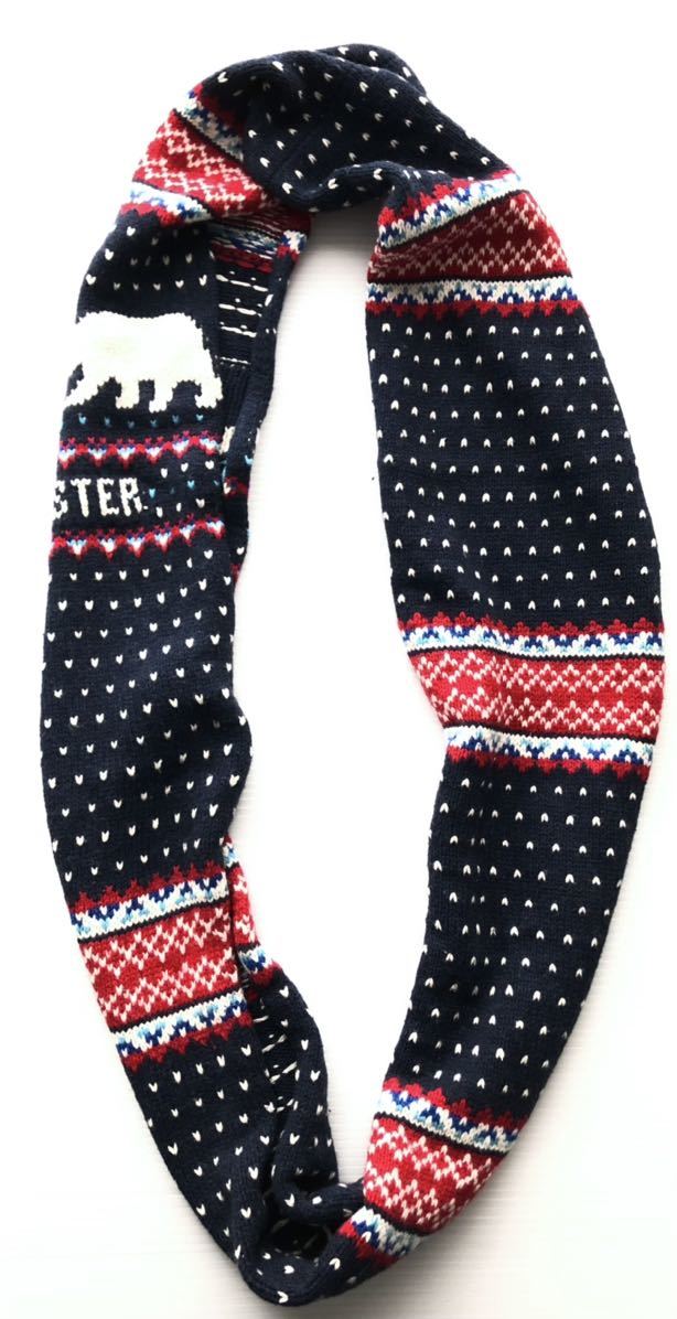  Hollister шарф снуд muffler снег рисунок nordic рисунок вязаный белый Bear - snow рисунок HOLLISTER.3809