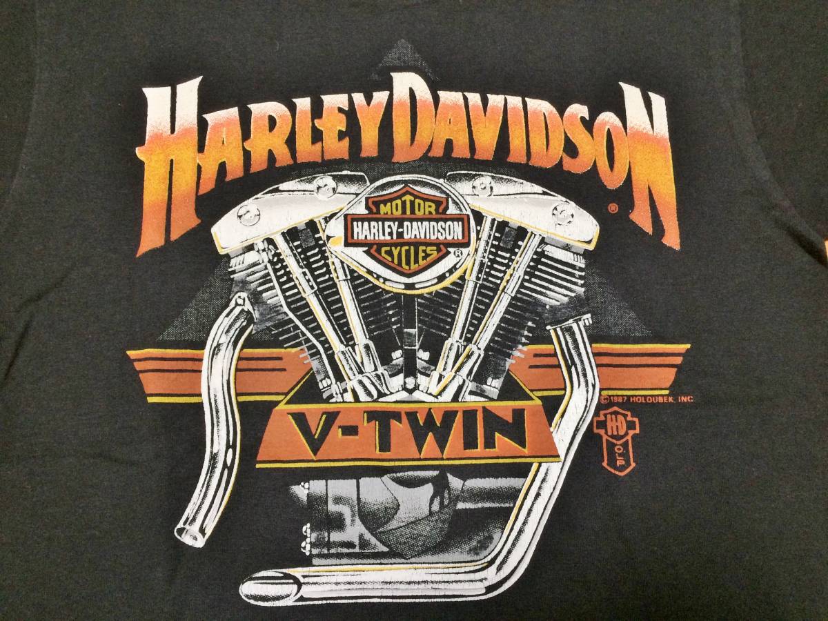 87's Harley-Davidson/ハーレーダビッドソン 3DプリントTシャツ USA古着 ビンテージ品_画像3