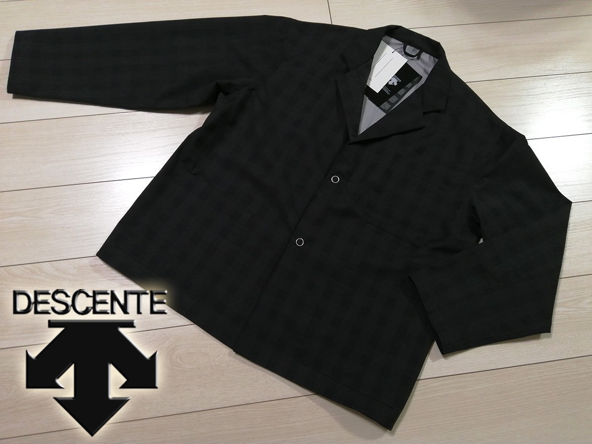 新品 デサント ポーズ DESCENTE PAUSE グレンチェック ジャケット&パンツ 2B スーツ L 黒 定価62,700円