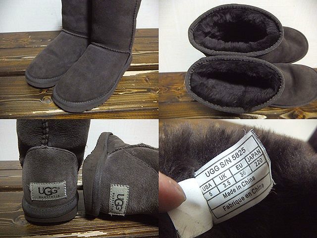 UGG( UGG ). real mouton leather short boots 22( lady's / burns tea /5825/CLASSIC SHORT/ Classic Short / wool leather / winter boots )