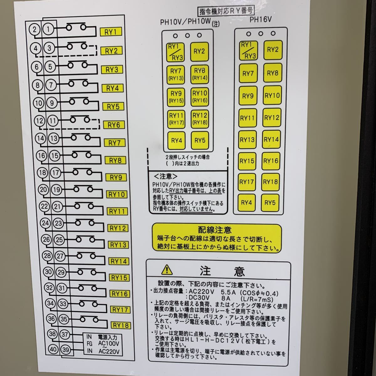 ANY TELECON エニーテレコン 型式 PR00C 配電盤 ANY TELECON エニーテレコン 型式 PR00C 配電盤