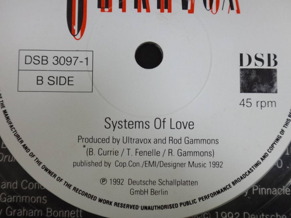 ULTRAVOX/I AM ALIVE/輸入盤/UK/7”EP/CLEAR VINYL/1992_画像10