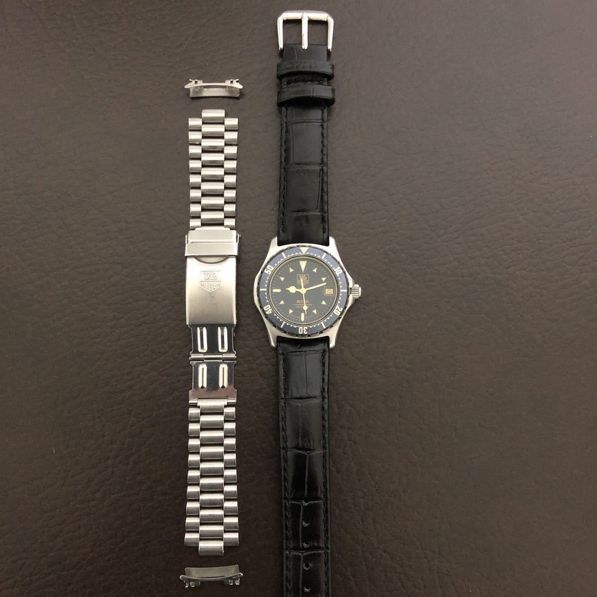 【完動品】TAG HEUER/タグホイヤー2000シリーズ プロフェッショナル 革ベルト 純正ステンレス