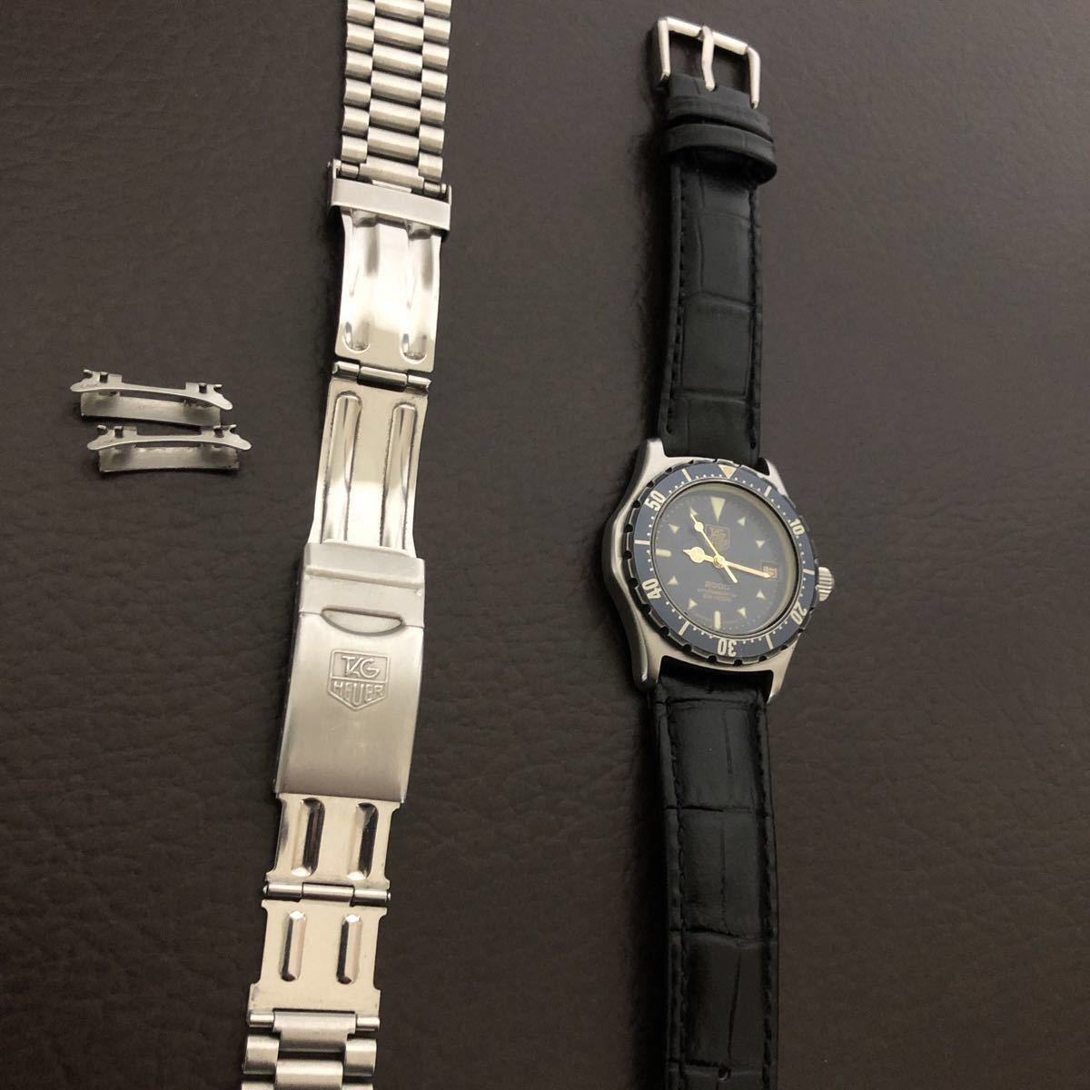 【完動品】TAG HEUER/タグホイヤー2000シリーズ プロフェッショナル 革ベルト 純正ステンレス