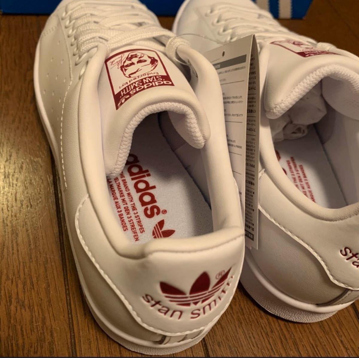 新品・限定色】adidas アディダス スタンスミス 赤・エンジ 24cm 新品・限定色】adidas アディダス スタンスミス 赤・エンジ 24cm