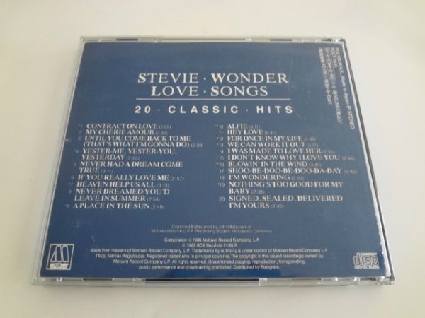送料無料 即決 音楽 CD ミュージック スティーヴィーワンダー ラヴソングス 20 Classics Hits POCT-1545 ディスク b272