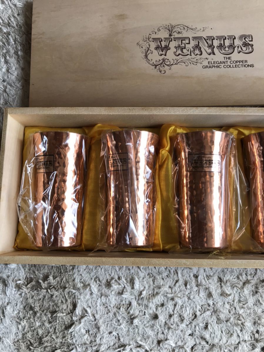 銅製 タンブラー ５客セット 共箱 ビアグラス 食器 グラス タンブラー アンティーク 保管品 venus the elegant copper graphic collectionsの画像8