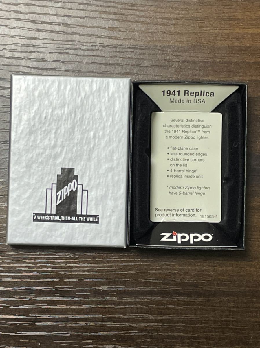 zippo 1941レプリカ アラベスク ゴールド ピンクゴールド GOLD 前面特殊刻印 2013年製 シルバーインナー 2012年製 専用ケース 保証書 _画像10