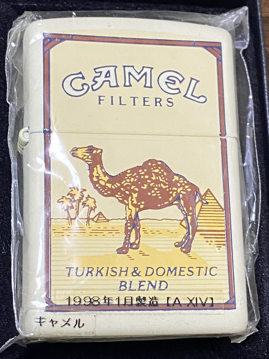 zippo CAMEL FILTERS BLEND キャメル TURKISH&DOMESTIC 1998年製 年代物 ラクダ 砂漠 ピラミッド ケース 保証書
