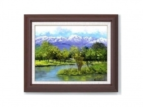 ##[ free shipping ]. wistaria . oil painting amount F6 number [ after Tateyama ream .]##