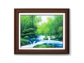 ##[ free shipping ] Kudo . -ply oil painting amount F6 inside go in . river ##