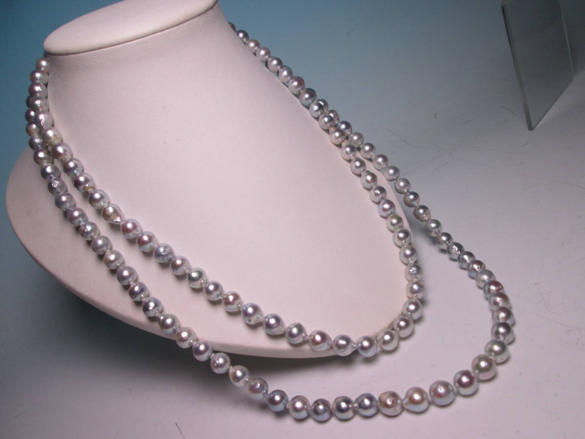 *SILVERbook@ pearl ba lock pearl. long necklace 104g