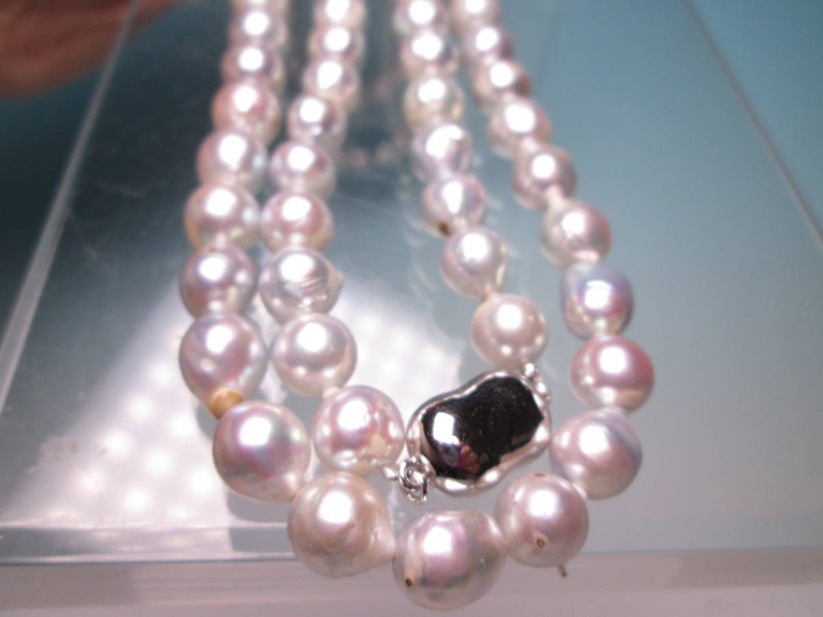 *SILVERbook@ pearl ba lock pearl. long necklace 104g