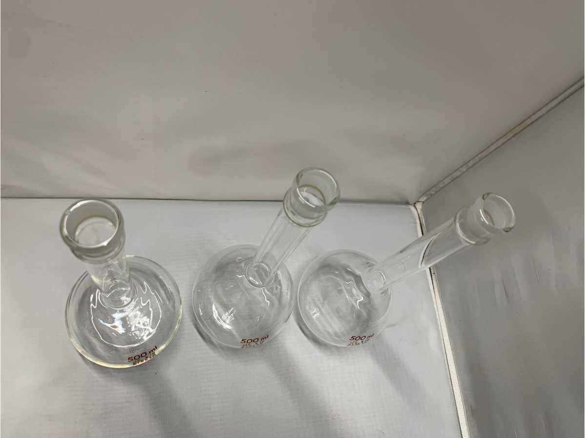 PYREX female flask 3 piece set 500ml cover none science experiment test IWAKI