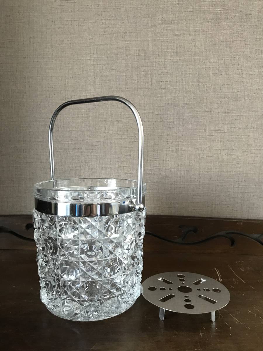  Showa Retro ice pail Sasaki glass SASAKI Press glass modern cover none 