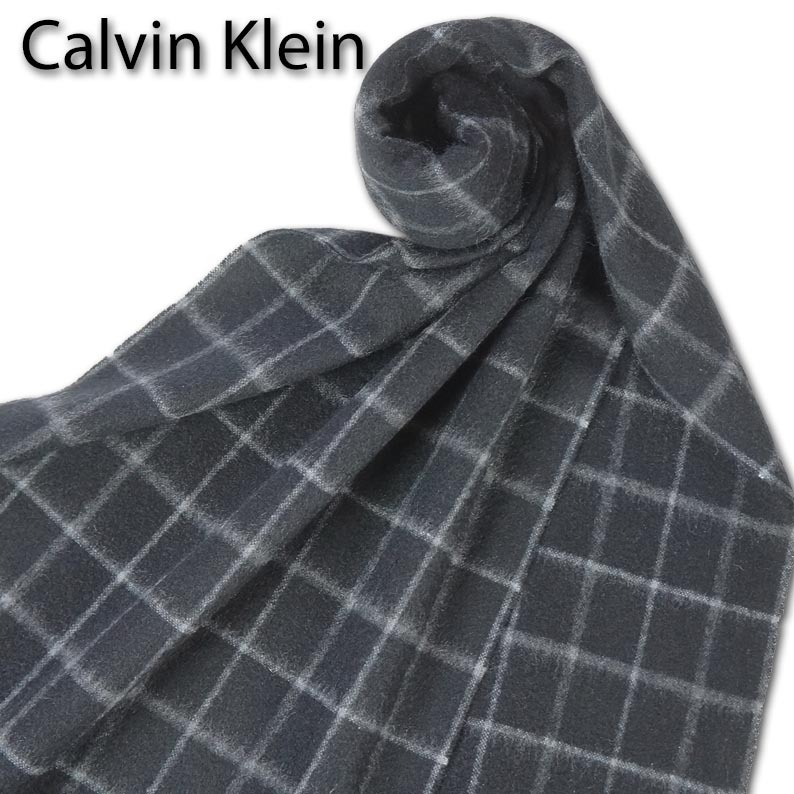 ブランド直営 カルバンクライン Calvin Klein カシミヤ100％ チェック 