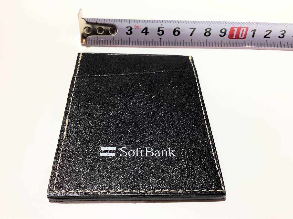 SOFT　BANK　ソフトバンク　ノベルティ　カードケース　薄型　ブラック　ホワイトステッチ_画像3