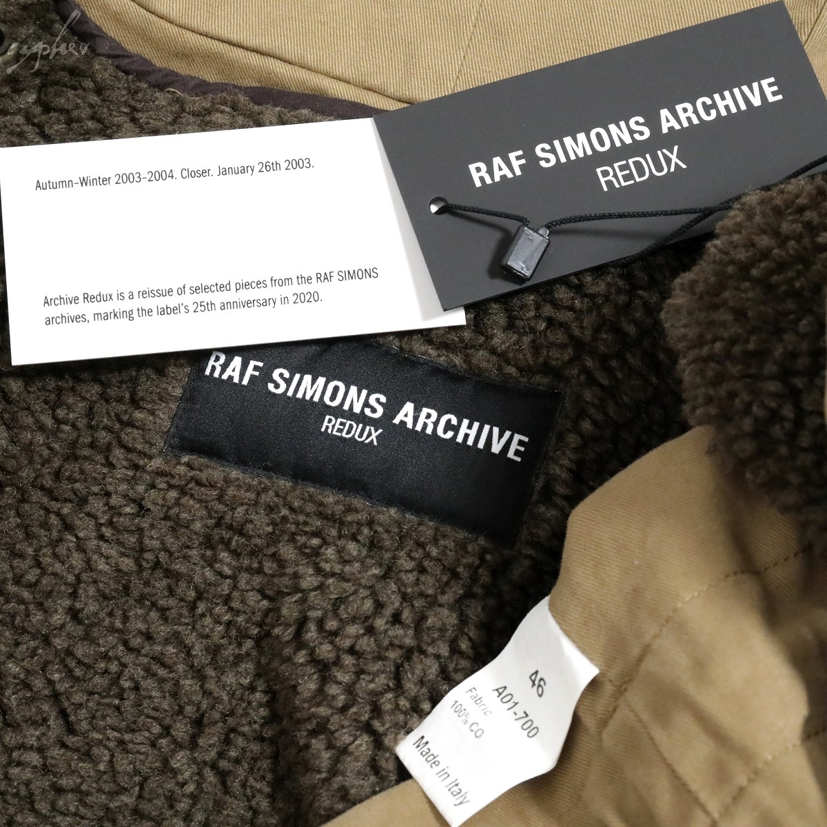 46 новый товар RAF SIMONS ARCHIVE REDUX 03AW CLOSER период Peter sa vi ru право сила. прекрасный . Mod's Coat Raf Simons архив Vintage переиздание 