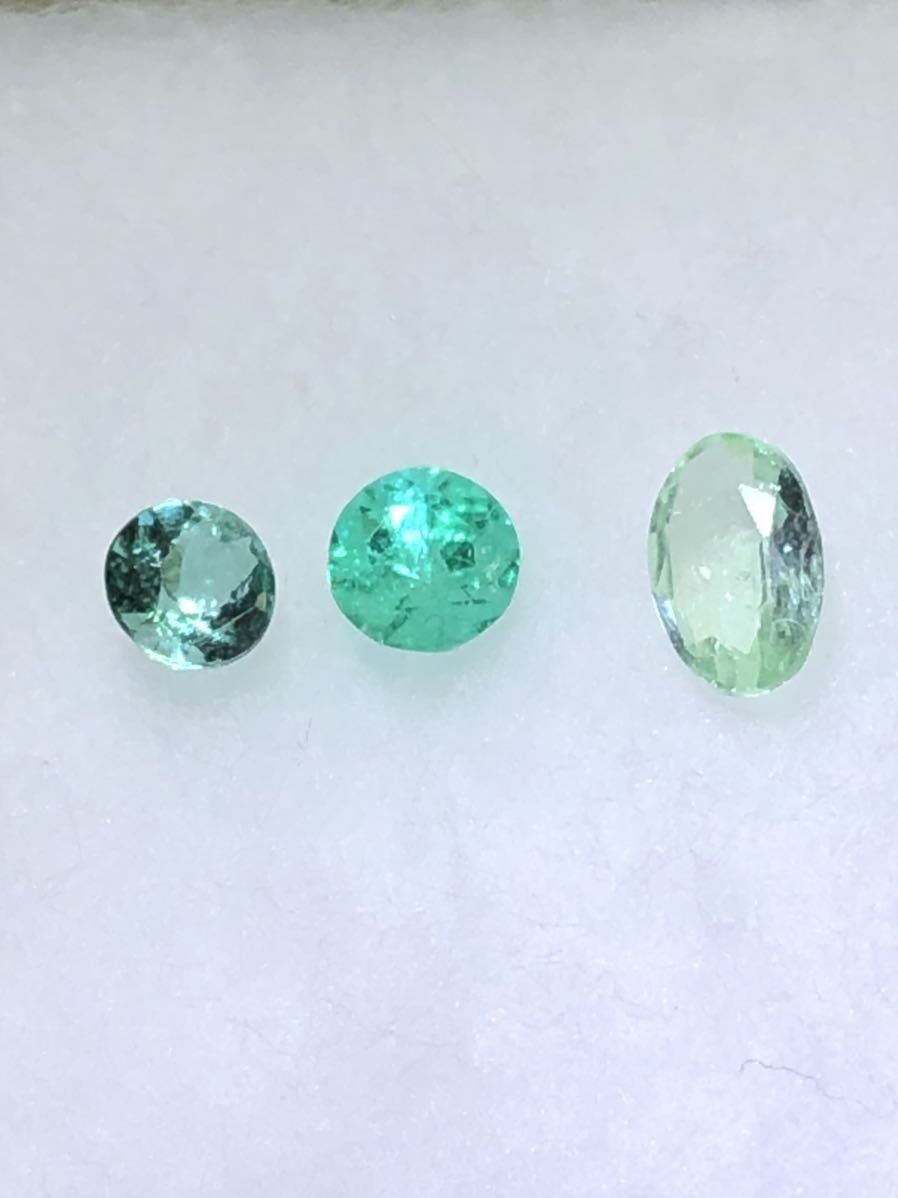 【成分分析ソ付き】【ネオン感強め】濃い緑系 パライバトルマリン 0.135ct_色合い比較用画像