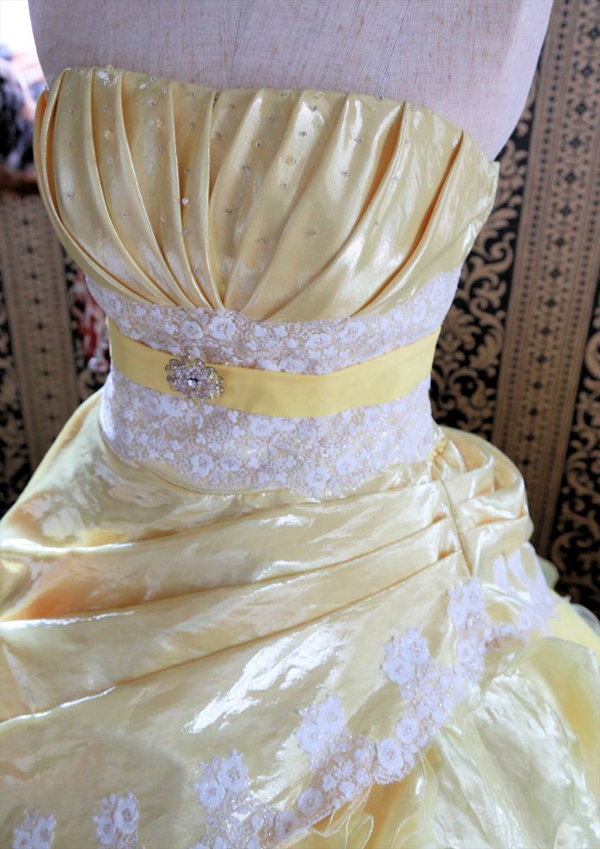  yellow color high class wedding dress 9 number 11 number 13 number M~LL size free shipping * yellow color used Rouge de BENI( rouge *do* red )