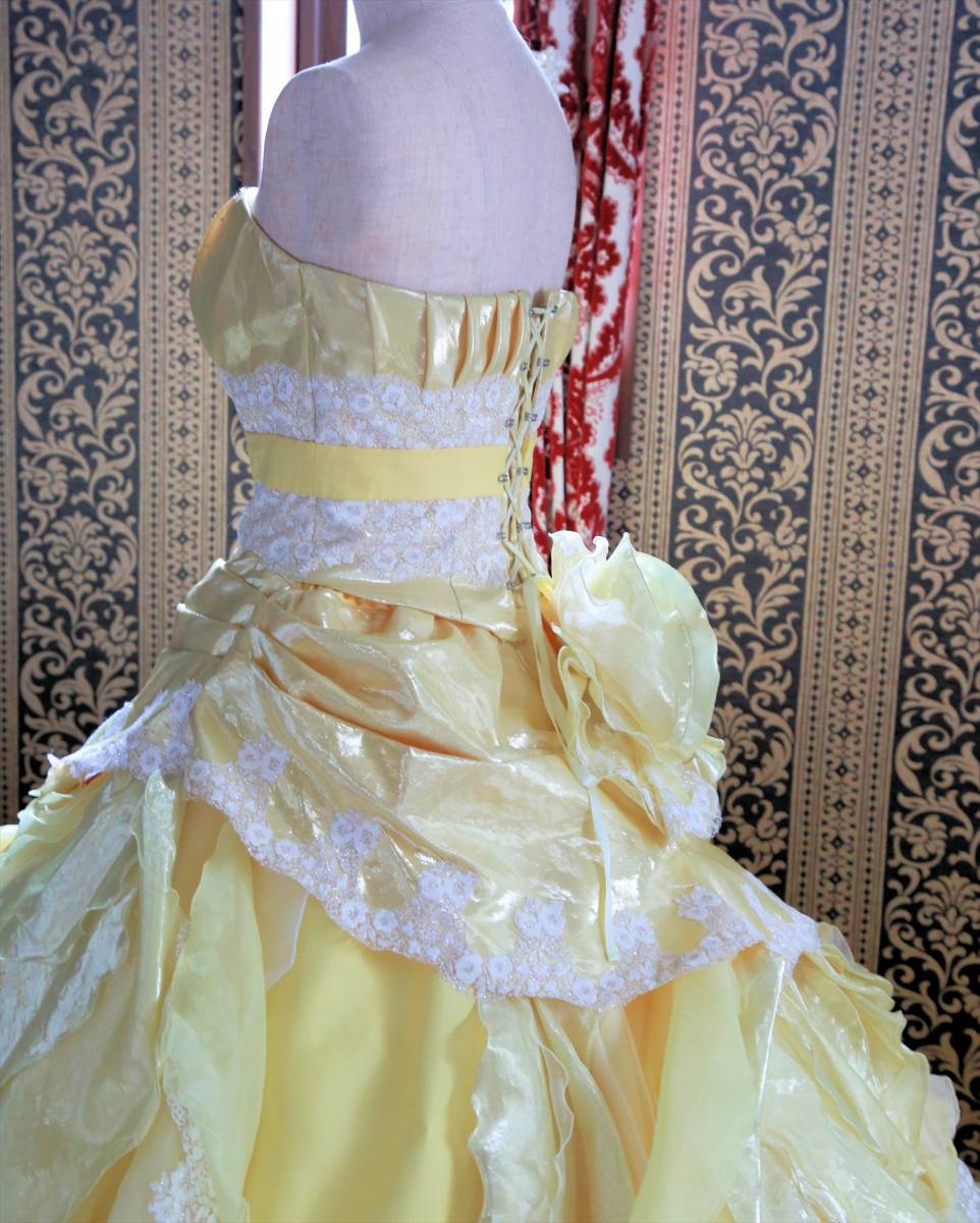  yellow color high class wedding dress 9 number 11 number 13 number M~LL size free shipping * yellow color used Rouge de BENI( rouge *do* red )