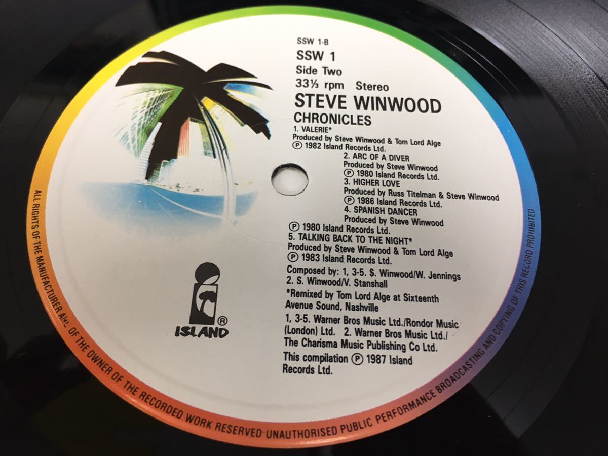 Steve Winwood★中古LP/UKオリジナル盤帯付「スティーヴ・ウインウッド～Chronicles」_画像5