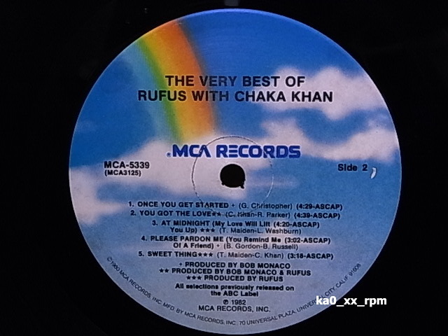 ★☆Rufus With Chaka Khan「The Very Best Of Rufus With Chaka Khan」☆★5点以上で送料無料!!!_画像3