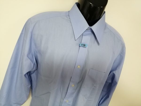 kkaa324 ■ GIN MILOR ■ シャツ Yシャツ ワイシャツ 長袖 形態安定 水色 青 ブルー Sサイズくらい_画像5