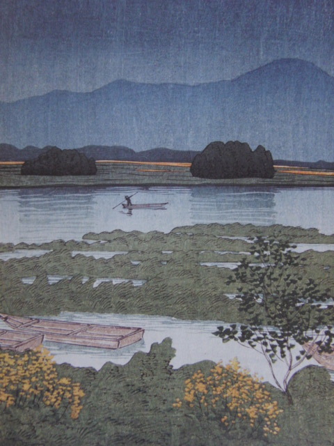  river .. water,[ Kumamoto .. lake ], rare book of paintings in print ., condition excellent, new goods amount frame attaching, free shipping 