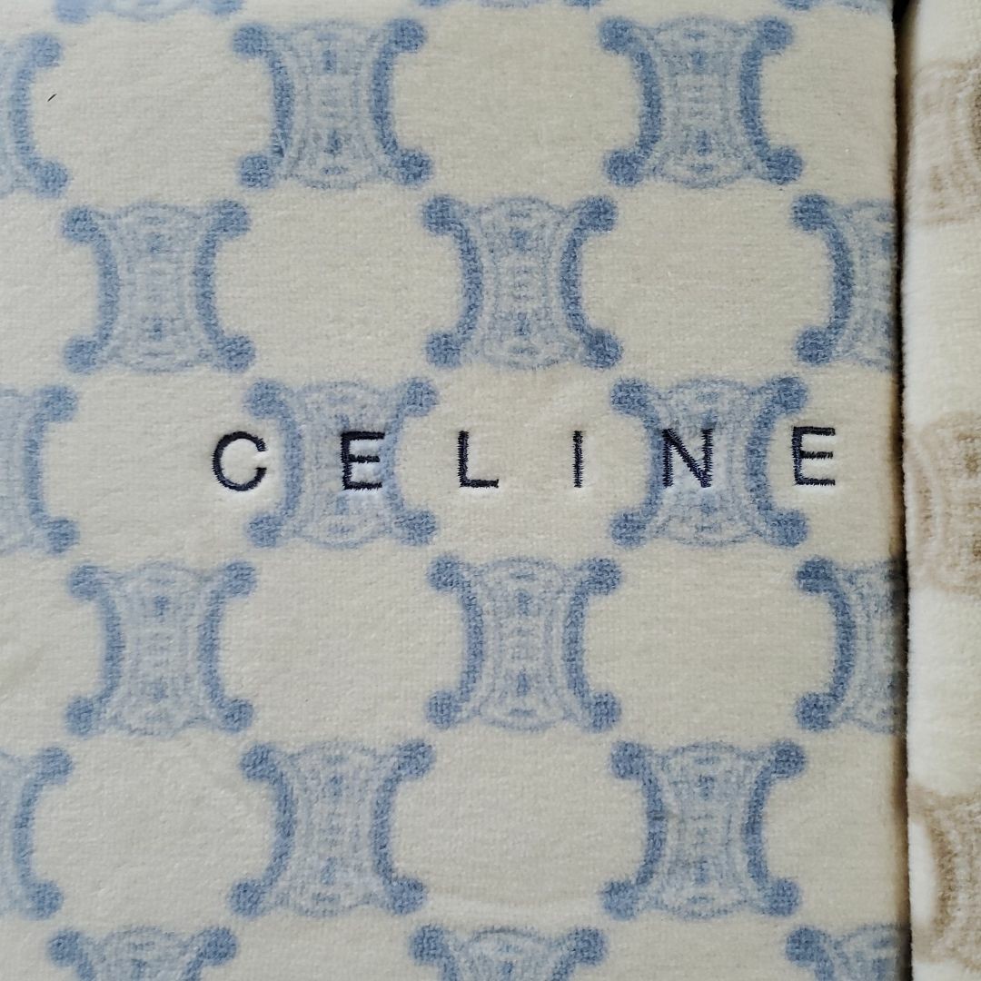 新品未使用 セリーヌ CELINE マカダム柄 綿毛布 140×200 西川産業株式