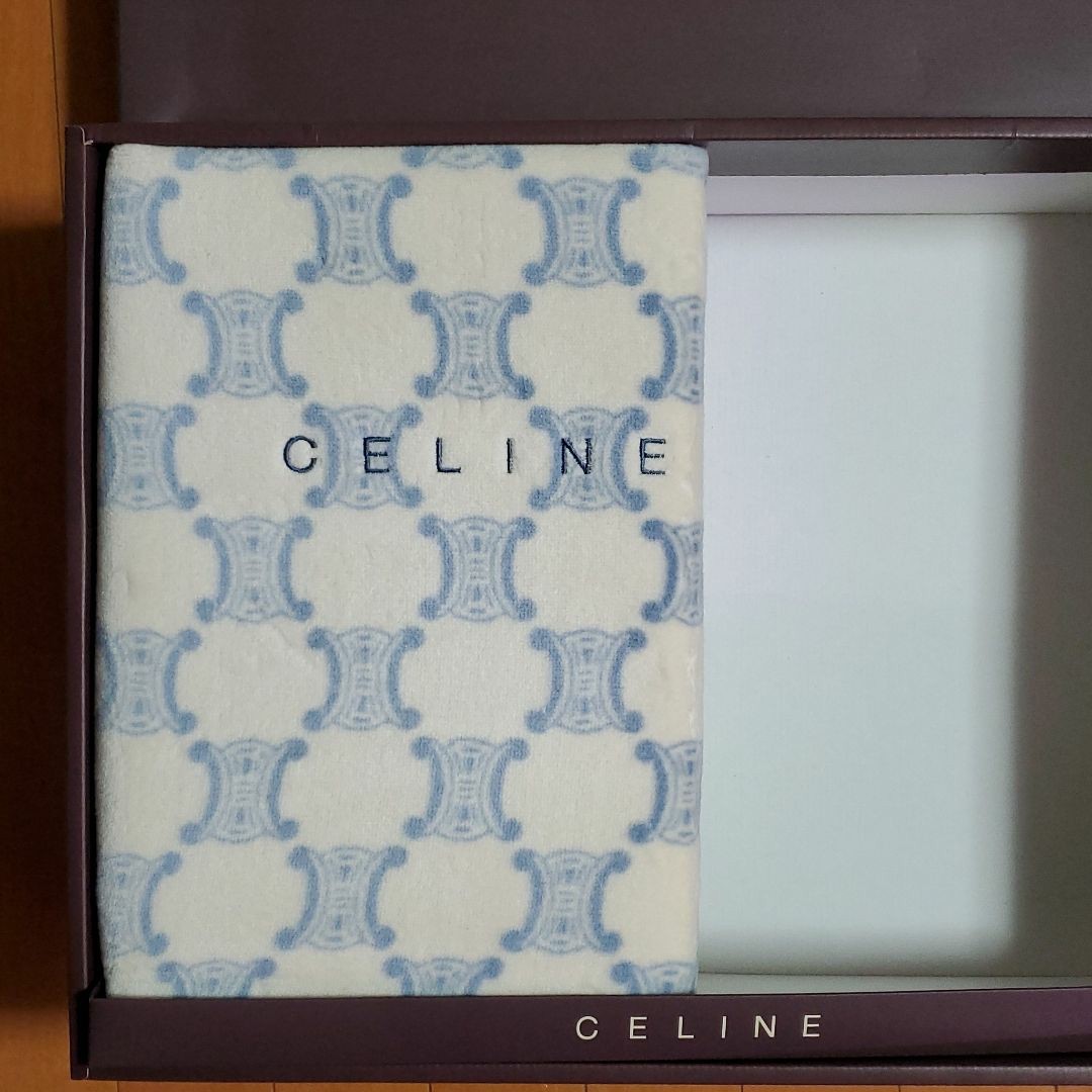 新品未使用 セリーヌ CELINE マカダム柄 綿毛布 140×200 西川産業株式