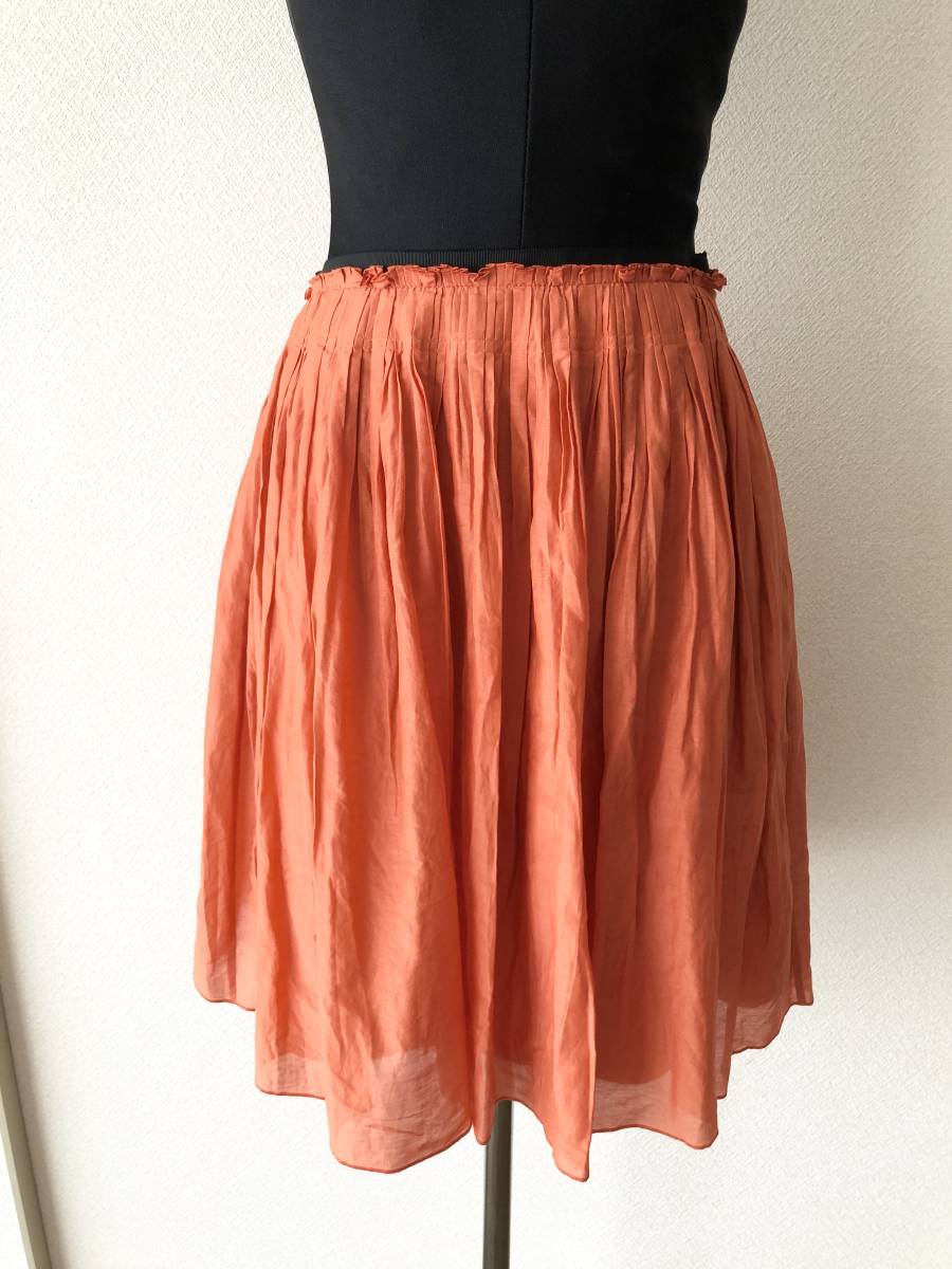 [Веревка] ★ Оранжевый цвет плиссированного размера юбки [36] ★
