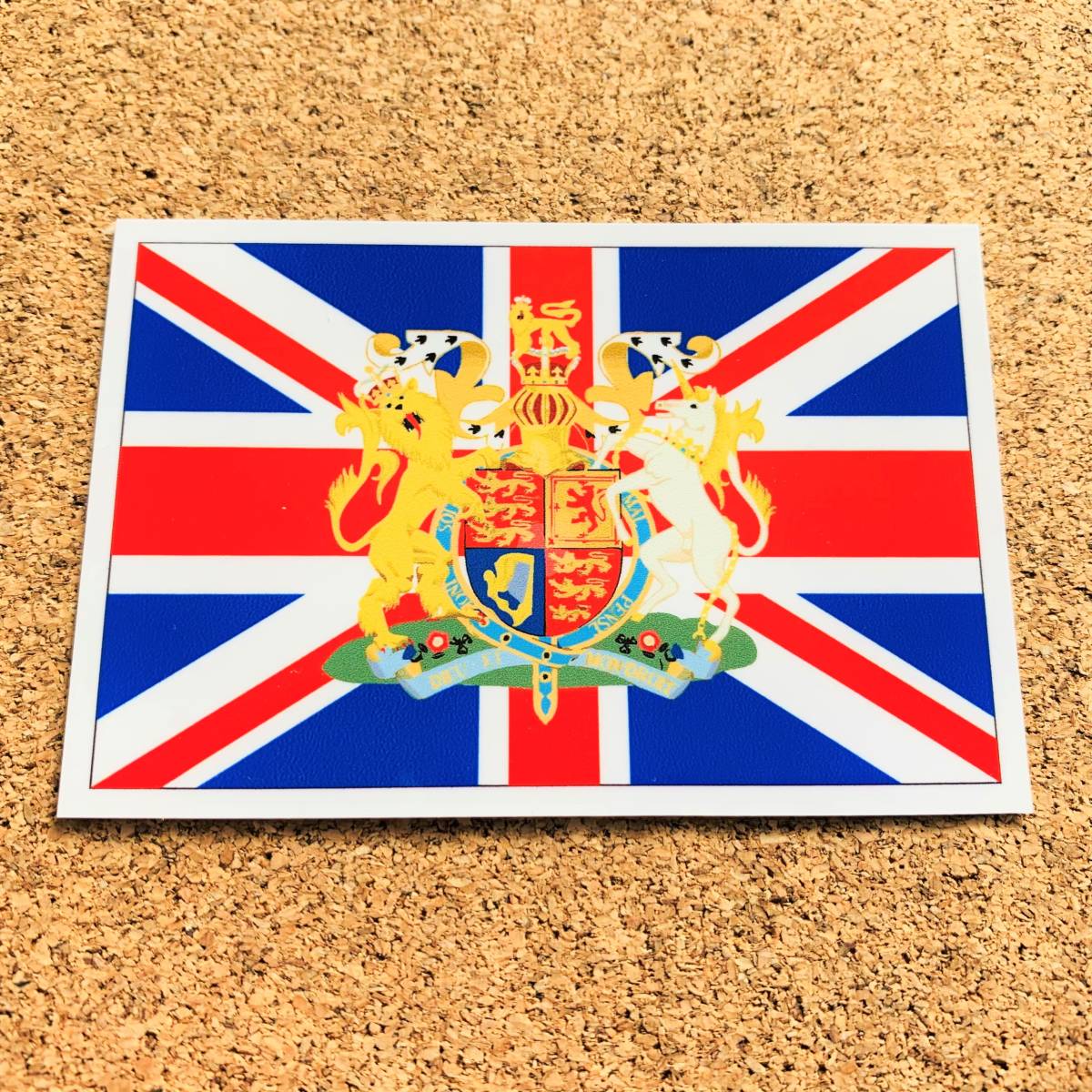 □_イギリス国旗+国章ステッカー【2枚セット】□ユニオンジャック 屋外耐候 耐水 防水 英国 紋章 かっこいい EM EU_画像2