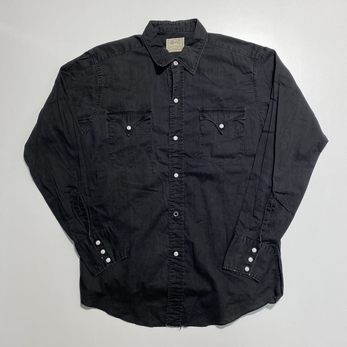 小売店の割引 60s 70s Vintage H BAR C Western Shirt Black 60年代 70