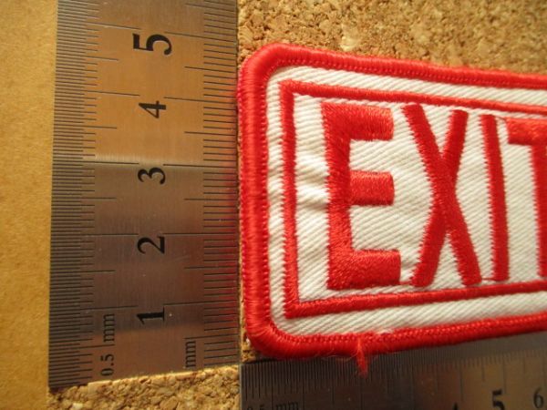 90s サイン標識『EXIT』非常口 刺繍ワッペン/おもしろいSign芸人ガレージSK8アメリカ米国ビンテージ看板アップリケUSAスケートボード S2_画像9