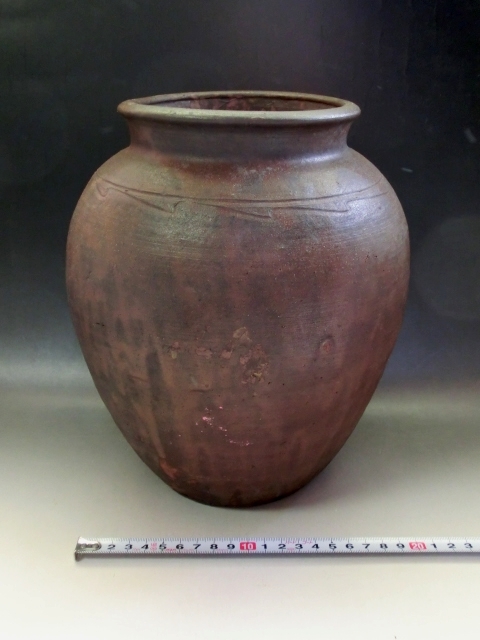 壷□古備前 江戸期 甕 口広壺 花瓶 花器 素焼き 古美術 時代物 骨董品