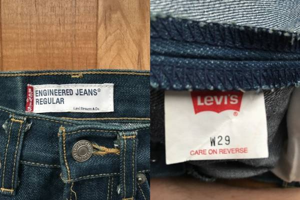 Levi's ENGINEERED JEANS REGULAR W29 初期型 リーバイス エンジニアード ジーンズ レギュラー 立体裁断_画像3