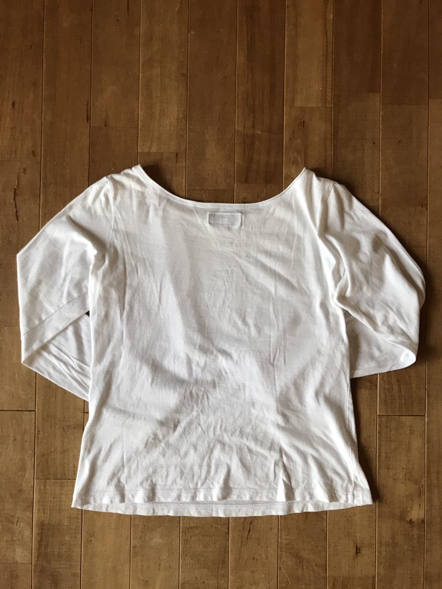[ beautiful goods ]agnes b. Agnes B letter do solid long sleeve cut and sewn size T3 long T-shirt white 