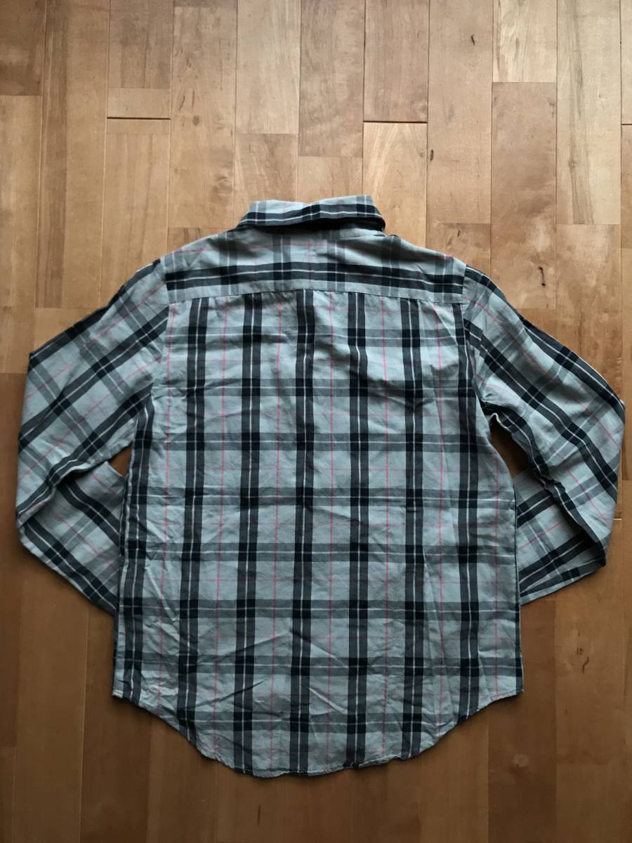 美品】A P C アーペーセー チェック柄コットン長袖シャツ XS ブルー