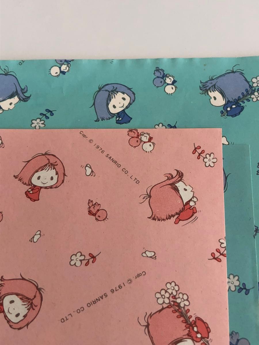 サンリオ Sanrio ボタンノーズ 折り紙 4枚 昭和レトロ 当時物｜Yahoo