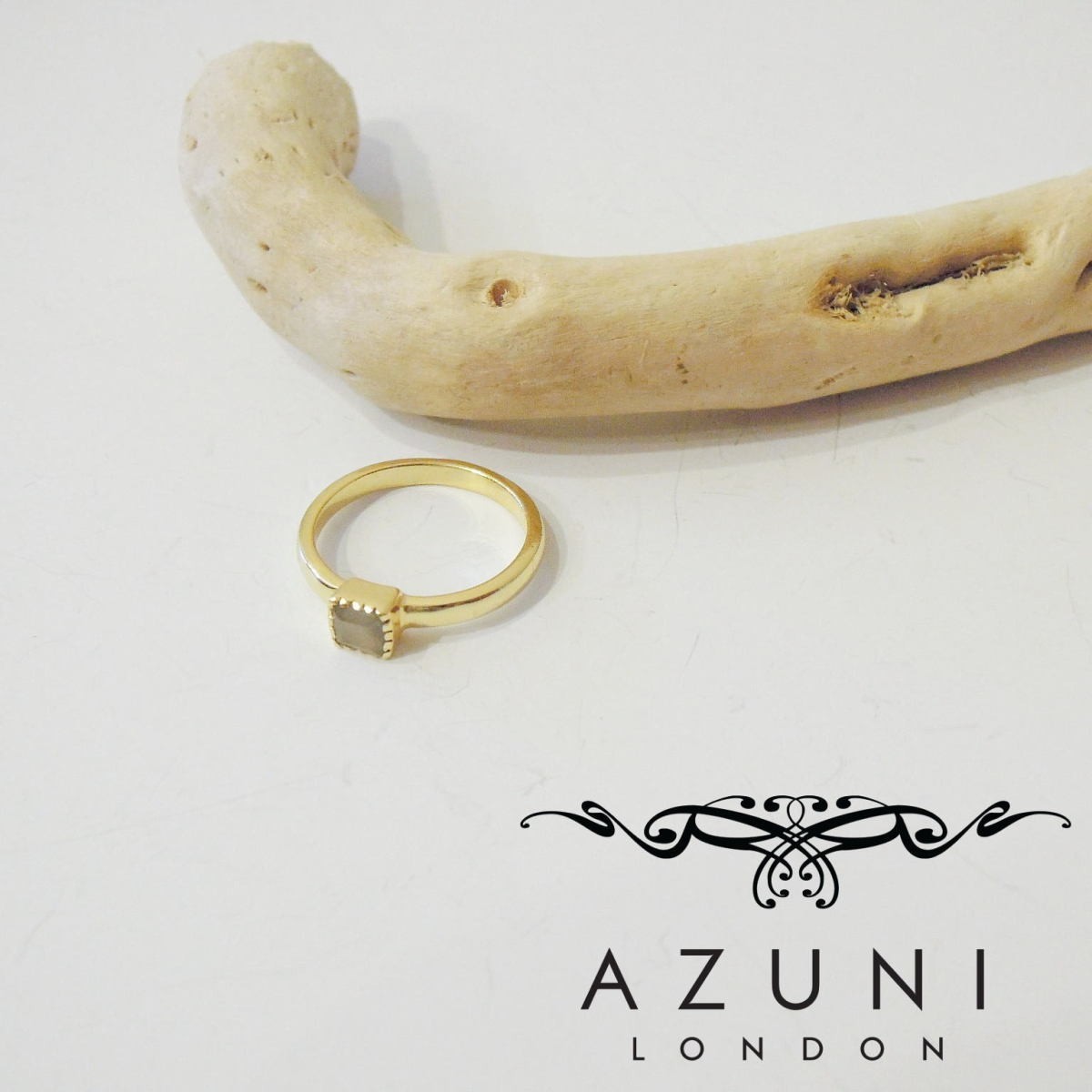 アズニ AZUNI グレームーンストーンリング 指輪 13号 14号 レディース 新品 未使用 通販 ゴールド 天然石 カラーストーン